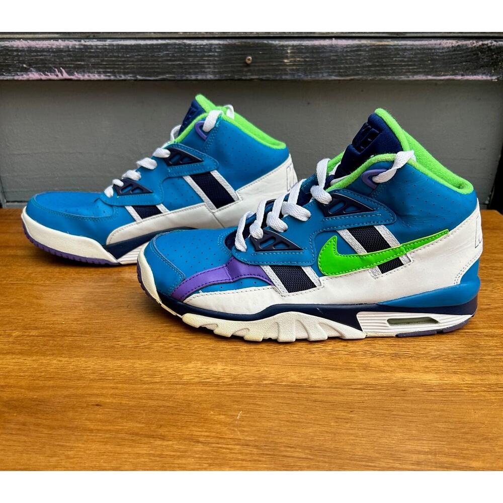 Nike Air Trainer SC High “Bo Jackson” Blue Green Purple Youth Size 6 Sneakers